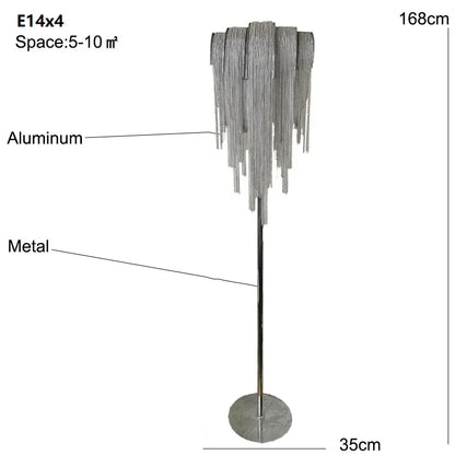 Postmodern Aluminum Tassel Floor Lamp