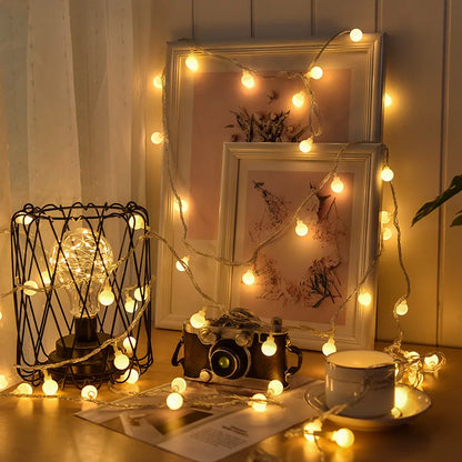 USB/Battery Power Ball LED String Lights Garland Lights - DecorGama