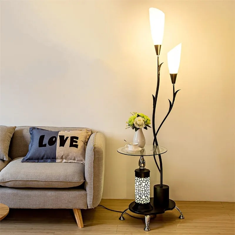 Flower Tea Table Floor Lamps for Living Room - DecorGama