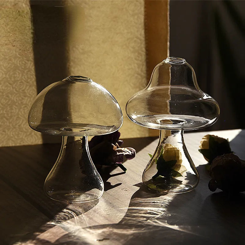 Mushroom Shaped Glass Vase Hydroponics Plant Vase - DecorGama