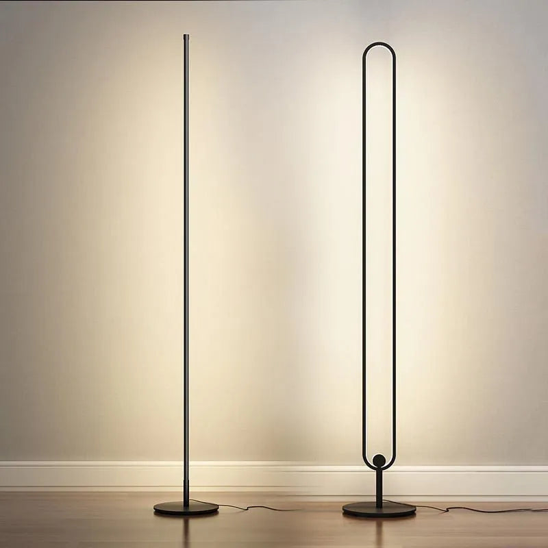 Minimalism Floor Lamp Simple Black Foot Switch Led - DecorGama