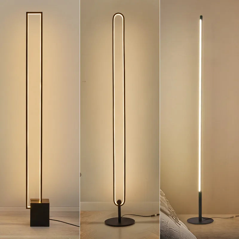 Minimalism Floor Lamp Simple Black Foot Switch Led - DecorGama