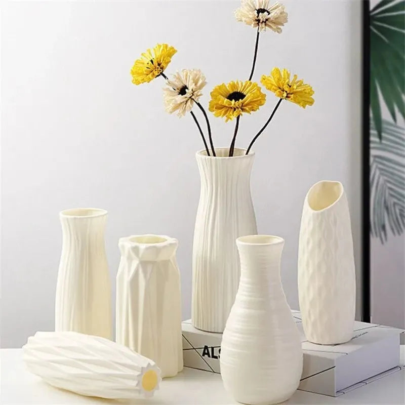 Imitation Ceramic Plastic Flower Vase Pot - DecorGama