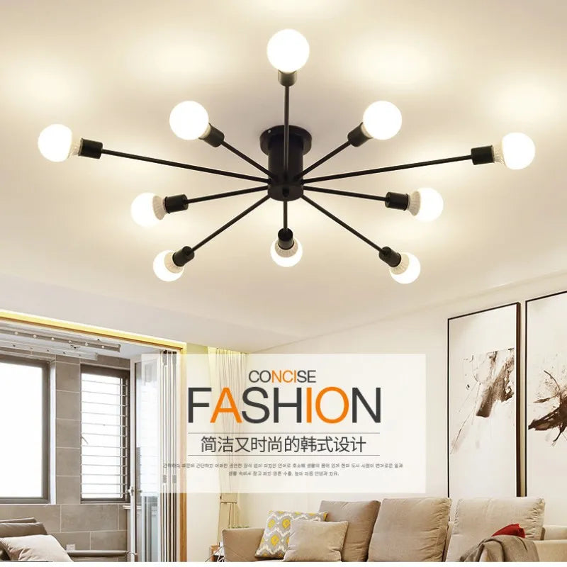 Retro Iron Black/White Vintage Spider Chandelier - DecorGama