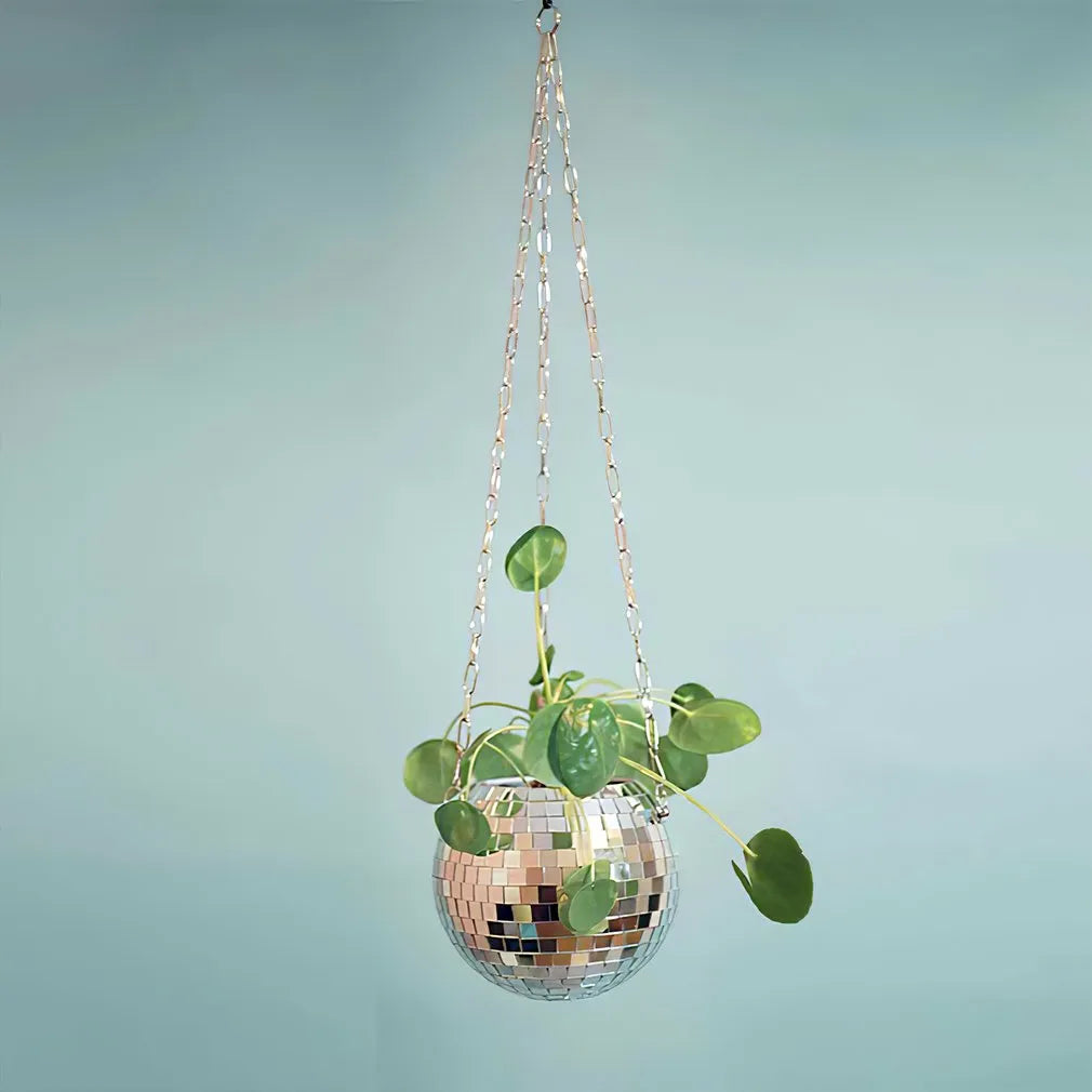 10cm Disco Ball Hanging Flower Pot - DecorGama