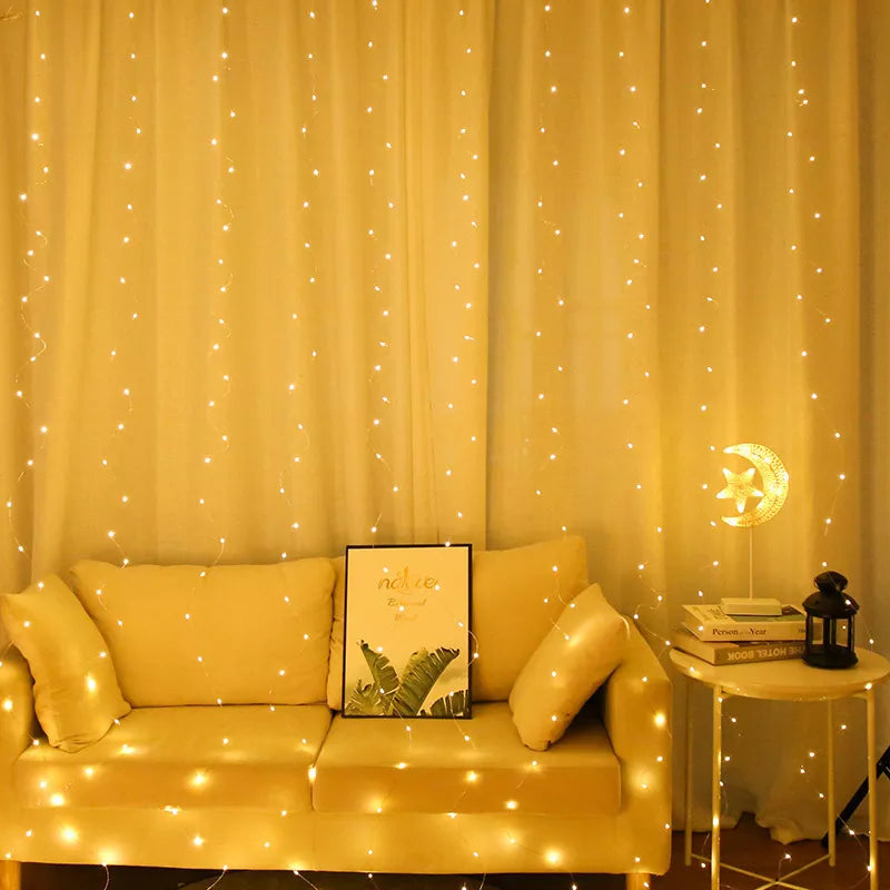 Curtain LED String Lights Garland Festival Christmas - DecorGama