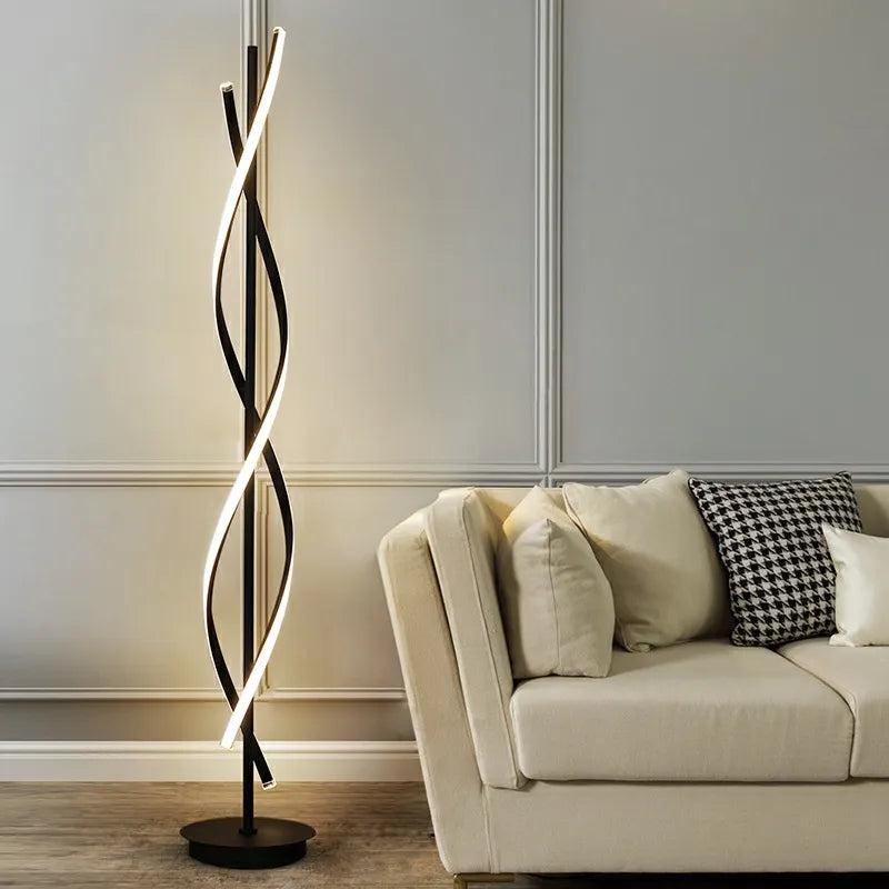 Modern Spiral Metal Led Floor Lamp Home Decor - DecorGama