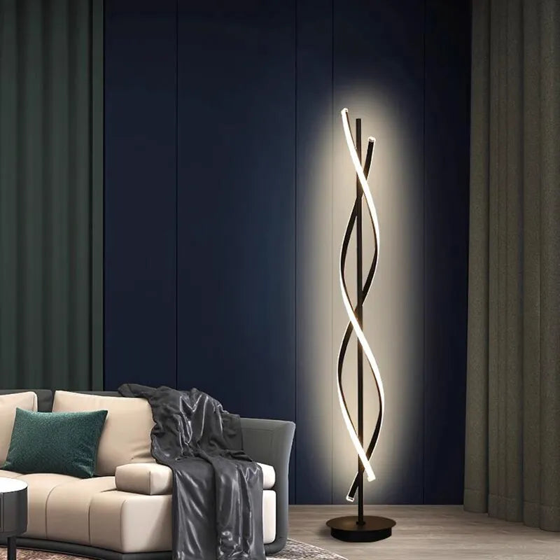 Modern Spiral Metal Led Floor Lamp Home Decor - DecorGama