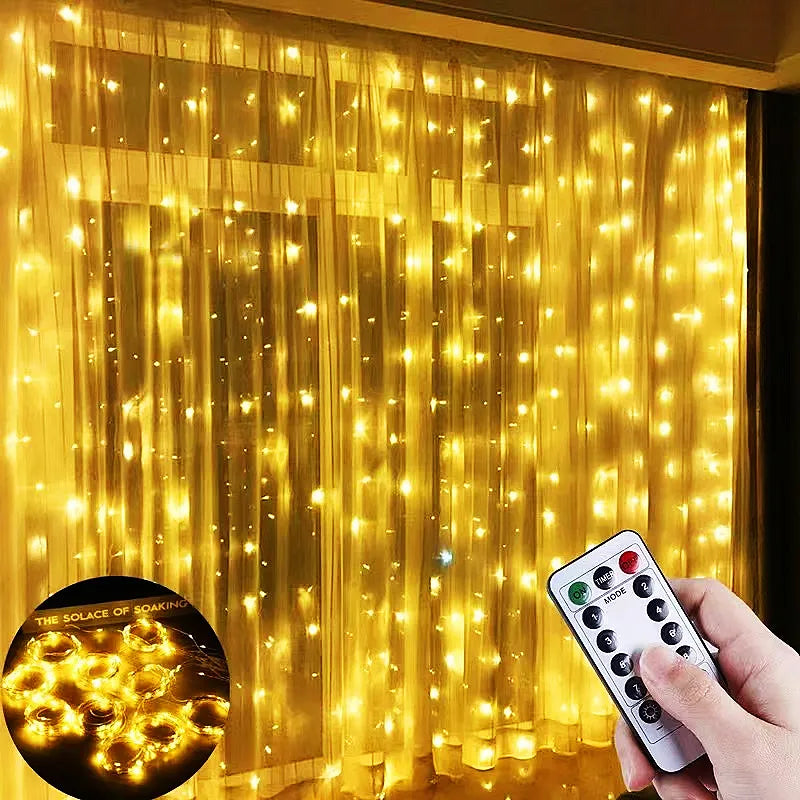 Curtain LED String Lights Garland Festival Christmas - DecorGama