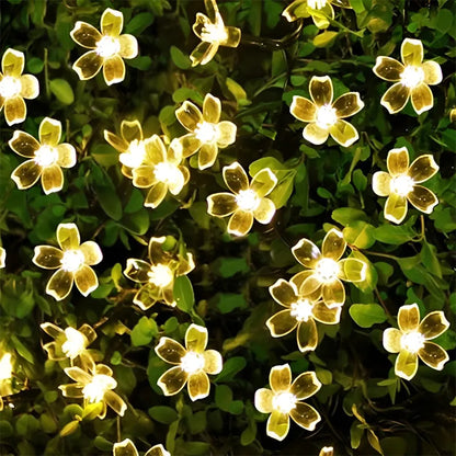 Flower String Light Battery Operated Outdoor Cherry Blossom Fairy Lights - DecorGama