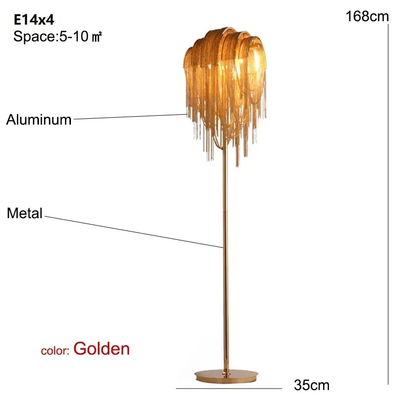 Postmodern Aluminum Tassel Floor Lamp