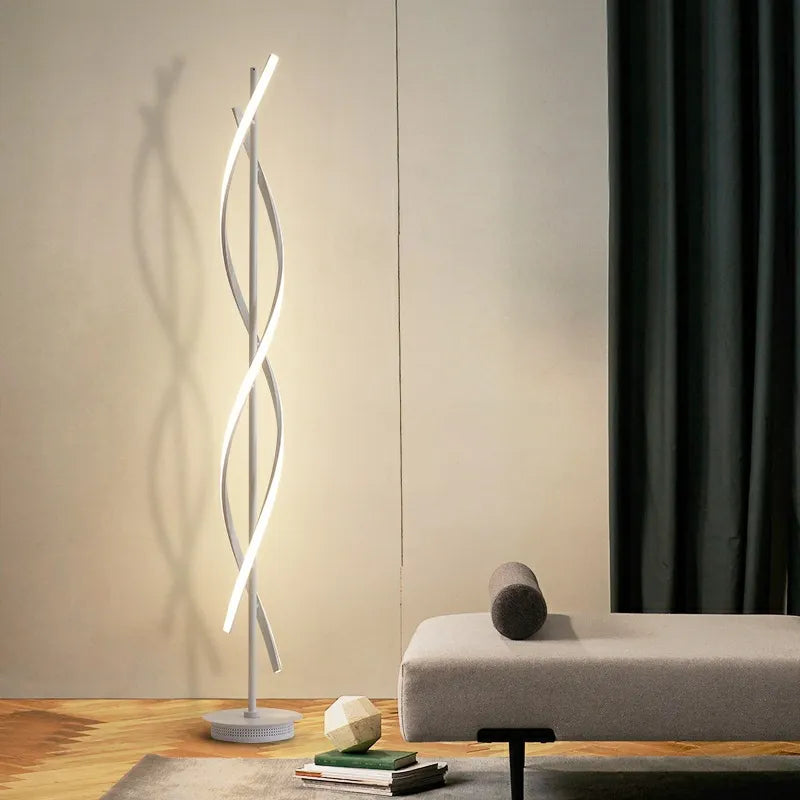 Modern Spiral Metal Led Floor Lamp Home Decor - DecorGama