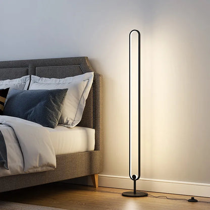 Minimalism Floor Lamp Simple Black Foot Switch Led - DecorGama