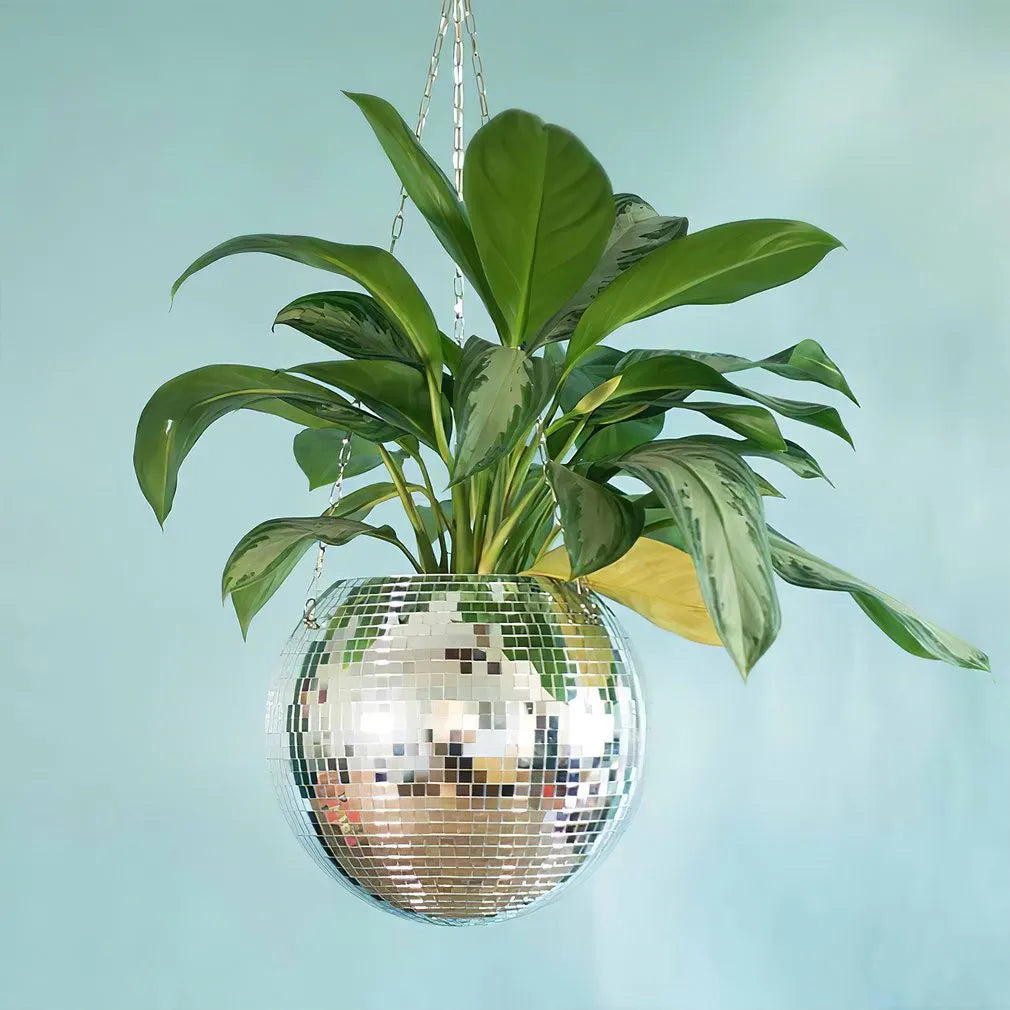 10cm Disco Ball Hanging Flower Pot - DecorGama