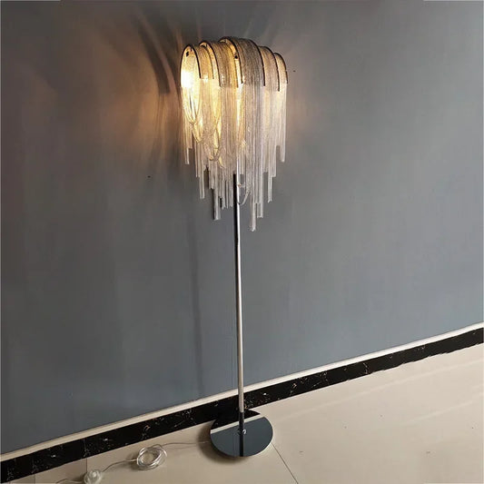 Postmodern Aluminum Tassel Floor Lamp