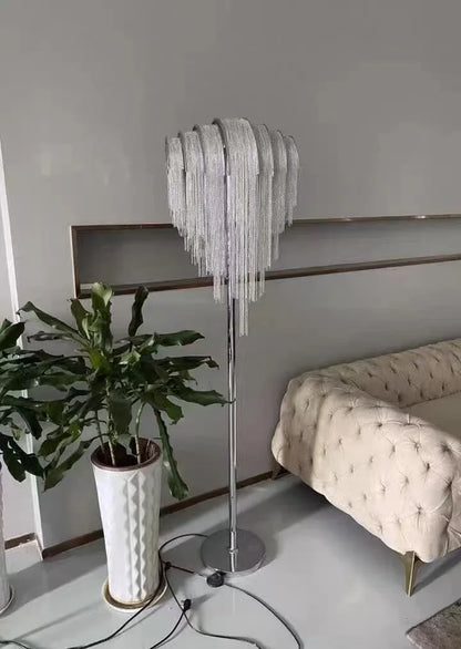 Postmodern Aluminum Tassel Floor Lamp