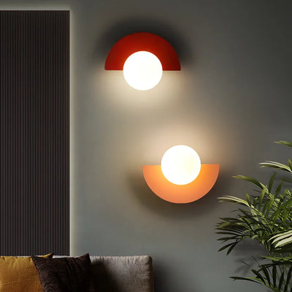 Wrought Iron LED Wall Lamp Simple Colorful Glass Ball - DecorGama