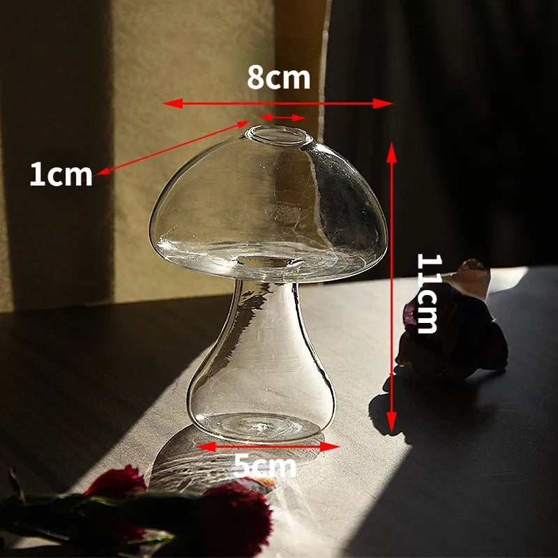 Mushroom Shaped Glass Vase Hydroponics Plant Vase - DecorGama