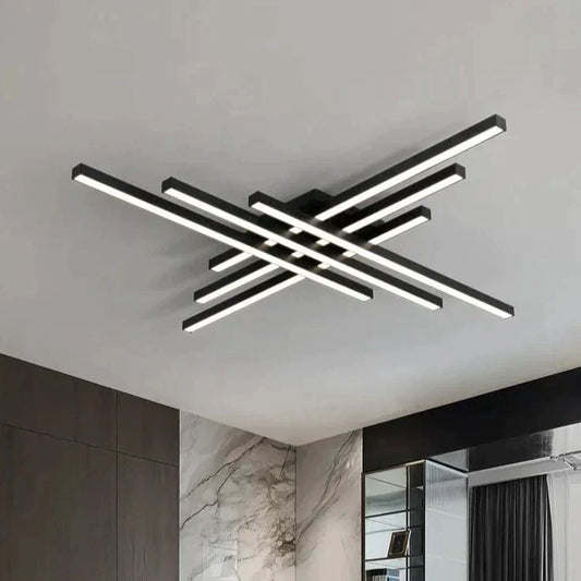 Black chandelier square led ceiling lamp Nordic minimalist creative - DecorGama