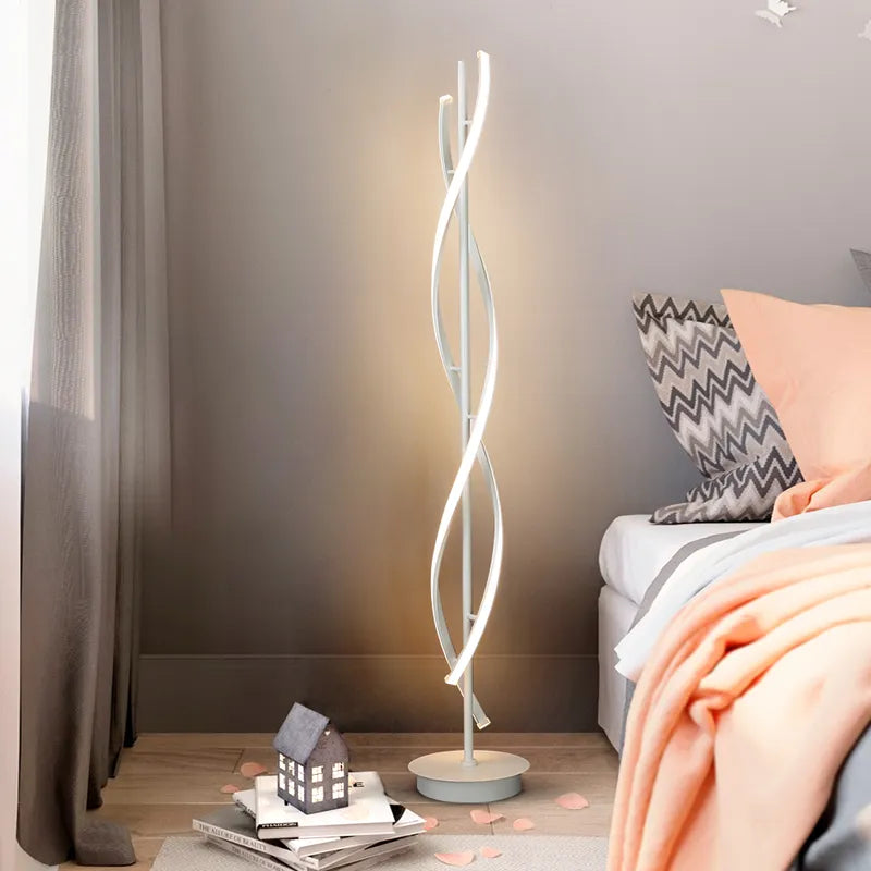 Modern Spiral Metal Led Floor Lamp Home Decor - DecorGama